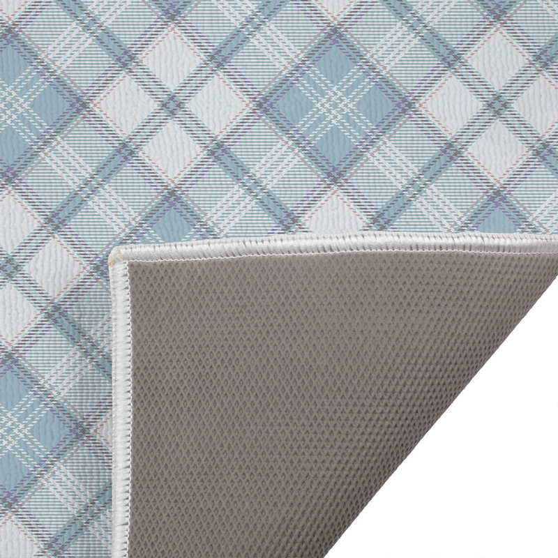 Diamond Plaid Outdoor Doormat, Blue, 21'' W x 34'' L