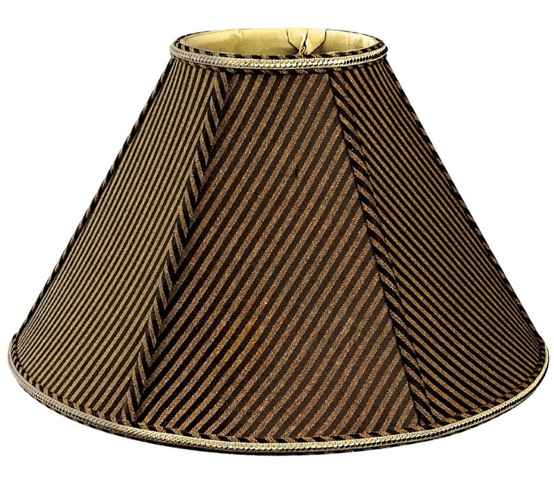 Silk Empire Lamp Shade, Brown/Black, 6" H x 10" W x 10" D