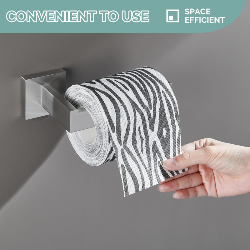 Wall Mounted Toilet Paper Holder, Brushed Nickel