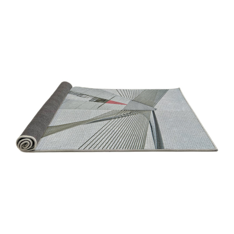 Tapis zone grise à motifs, Rond 3 pi