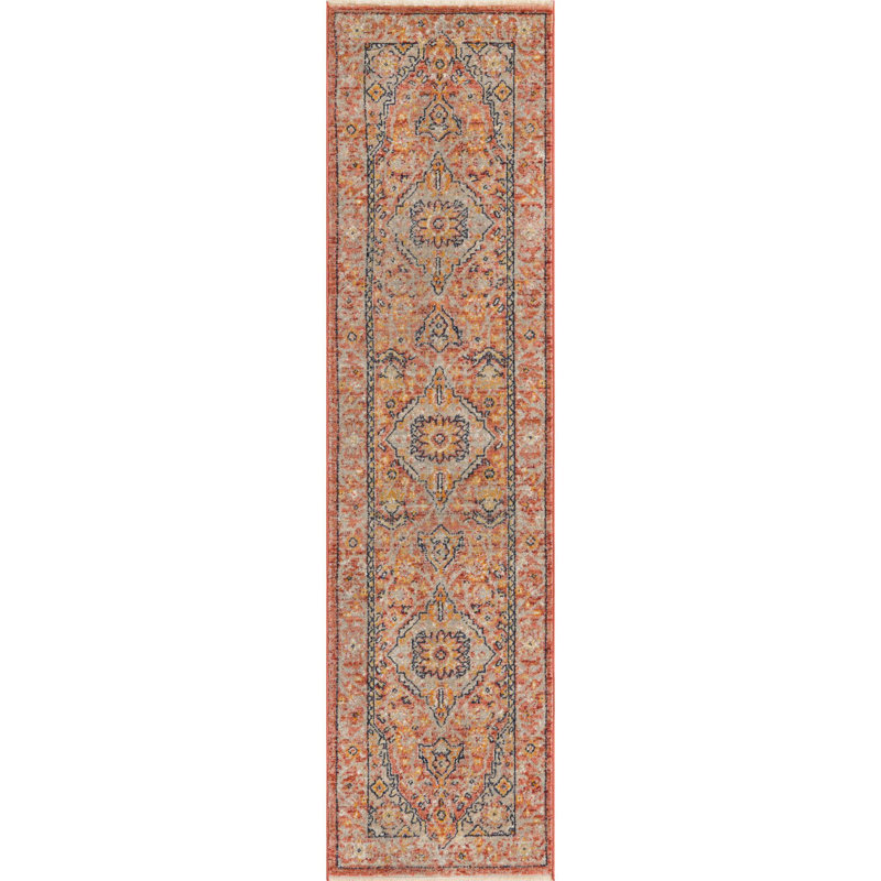 Alkire Oriental Area Rug, Runner 2'7" x 10'2", Brick Red
