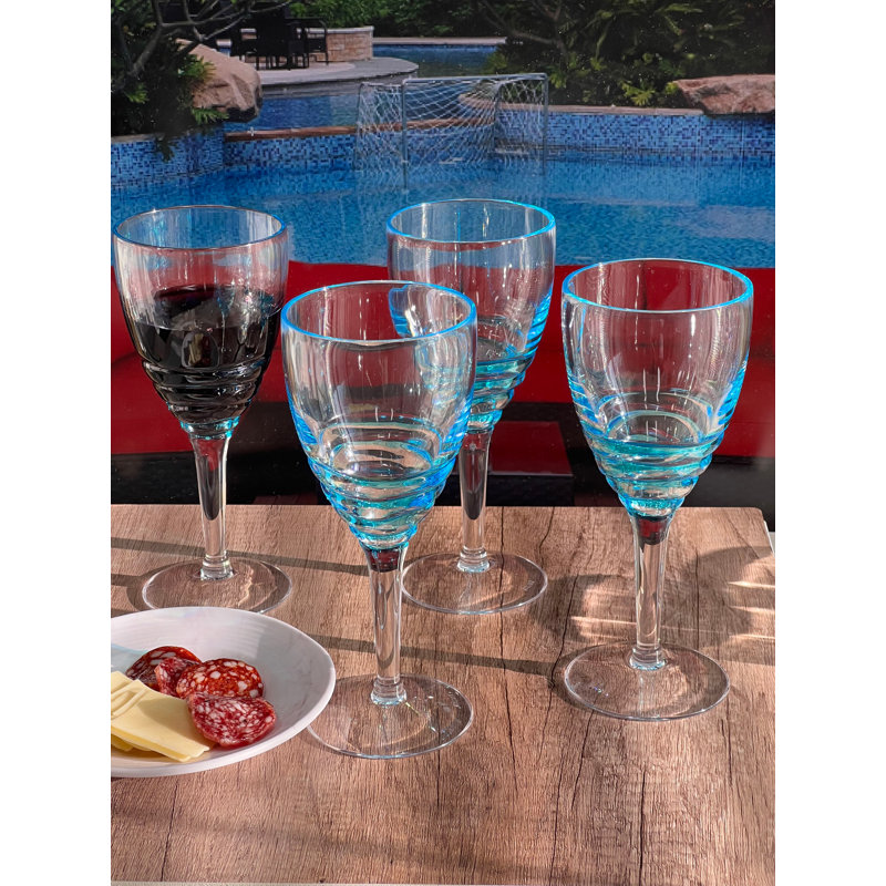 12oz. Acrylic Wine Glass Set, Blue
