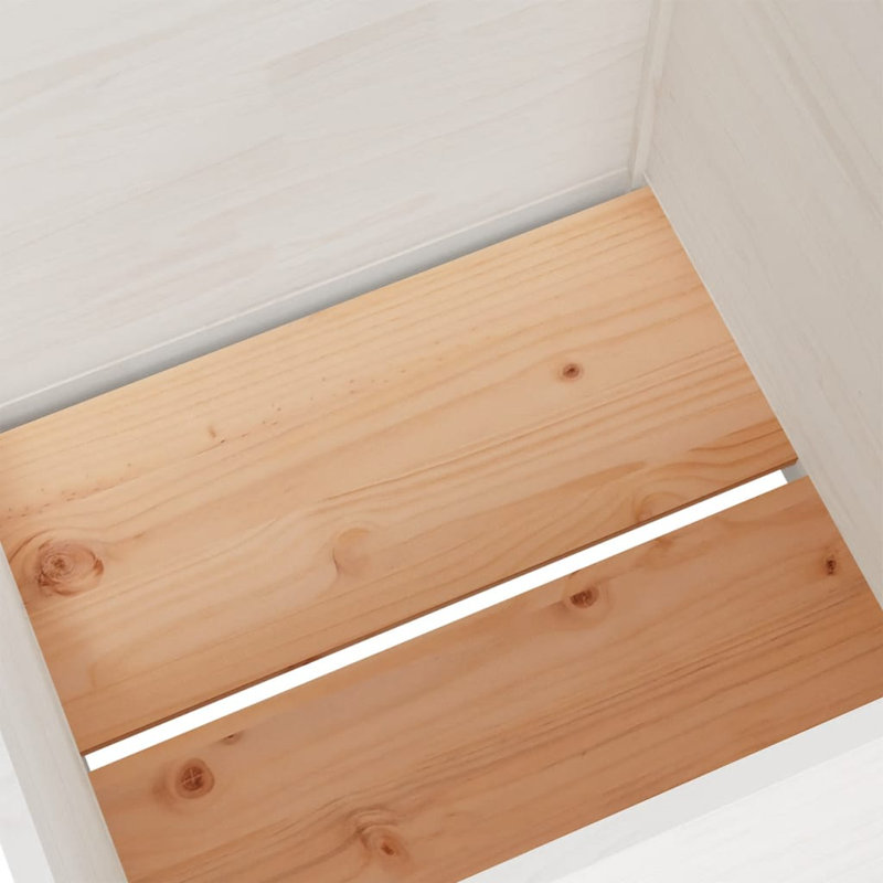 Boîte à fleurs en bois Lisbon, H 27,6 po x l 27,6 po x P 27,6 po, Blanc