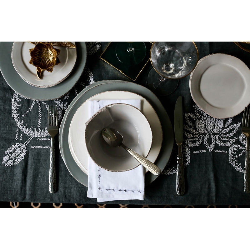 Lastra Handmade Stoneware Appetizer Plate, Gray