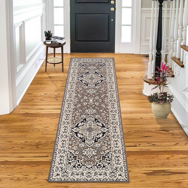 Tapis performance brun Glendale, Tapis de couloir 2 pi 7 po x 8 pi