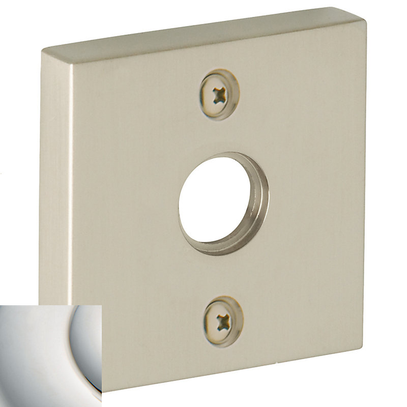 Square Emergency Release Trim Rose/Rosette, 2.25" H x 2" W x 0.33" D, Lifetime Bright Nickel