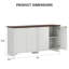Buffet cannelé avec rangement, armoire de rangement pour cuisine à 4 portes, armoire à café avec tablettes réglables, pieds de soutien supplémentaires pour la cuisine et le salon