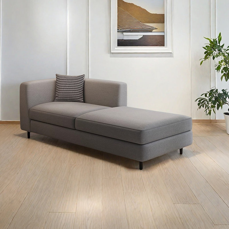 Chaise longue Minimalist Elegant, Orienté à gauche (vu de face), Gris clair