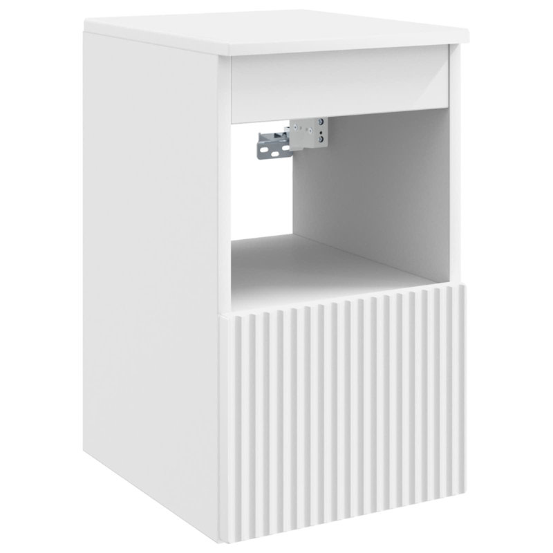Engineered Wood Bathroom Cabinet, 50cm H x 30cm W x 35cm D, White