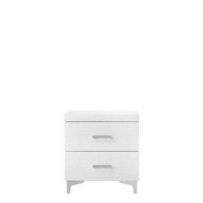 Table de chevet à finition blanche avec tiroir avant et arrière anglais, glissière centrale en métal 3/4, bois de peuplier, panneau de particules, placage stratifié et fabrication, dimension intérieure l 15 po x P 12 po x H 5 po, plancher de 4 po