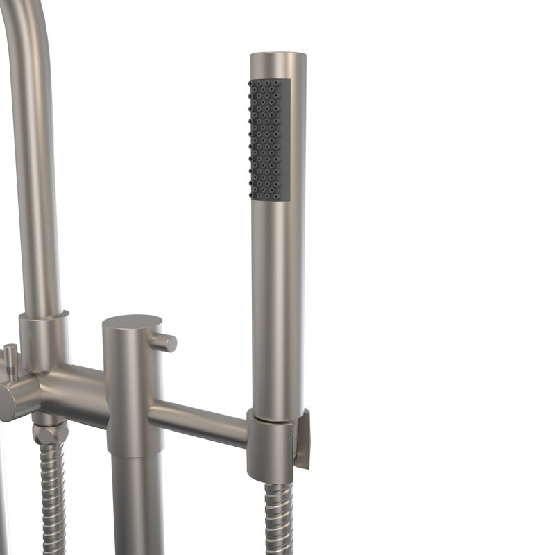 DreamLine Caribbean 40 in. x 8 in. Freestanding Tub Faucet with Handshower, Brushed Nickel