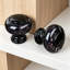Paquet de 16 boutons d'armoire en cristal noir, poignées décoratives rondes de 1 3/8 po pour commode, cuisine et armoire, faciles à installer avec des vis réglables-126646684-126646688
