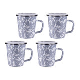 Set of 4 Solid Red Latte Mugs