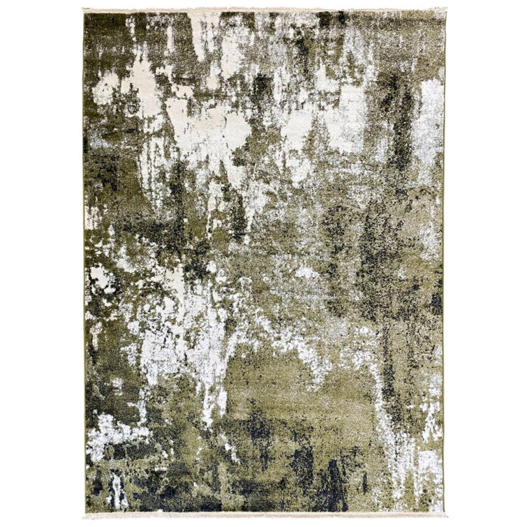 Modern Fringed Abstract Area Rug