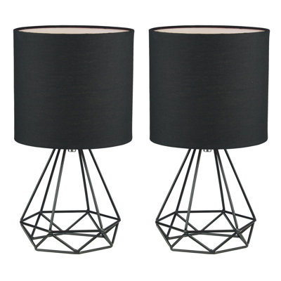 Beechmoor 31.6Cm Black Paint Table Lamp Set