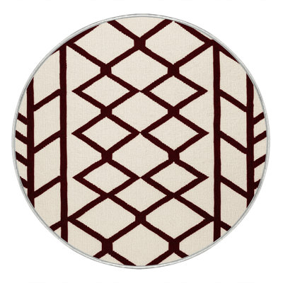 Machine Washable Trellis Beige Area Rug