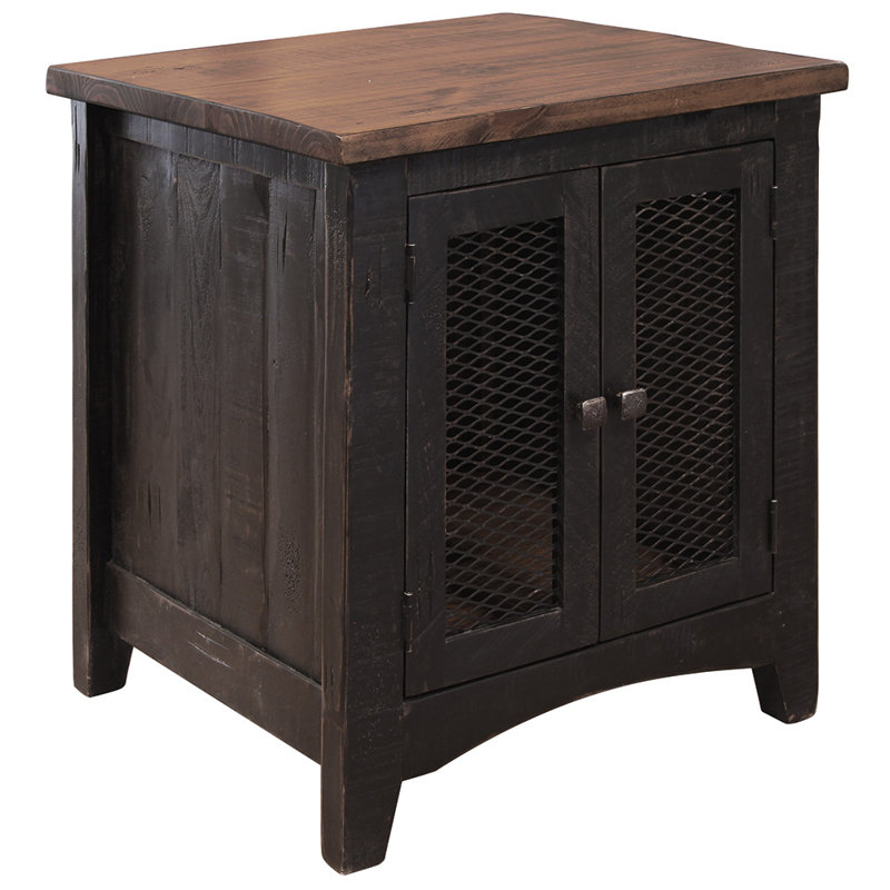 Dansby 2 Mesh Doors Accent Cabinet, Black