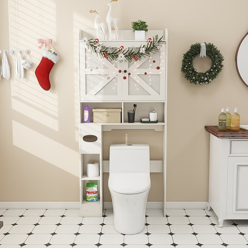 Armoire de rangement au-dessus de la toilette Cherette, Blanc / Blanc
