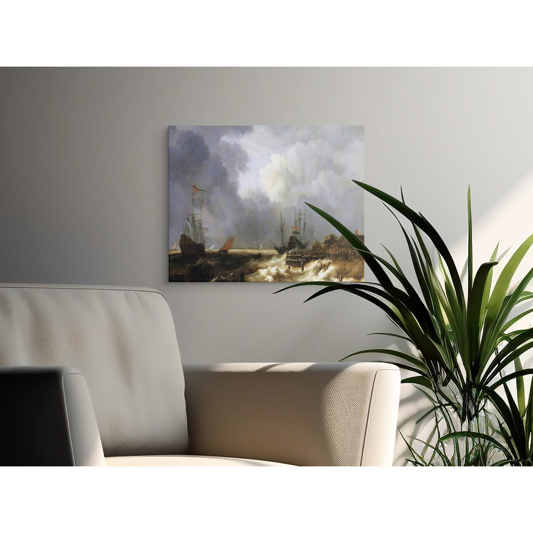 Seascape Canvas Wall Art, Dutch Golden Age Painting, Gallery Wrapped, Ready to Hang, Archival Quality, Nautical Art, Statement Piece