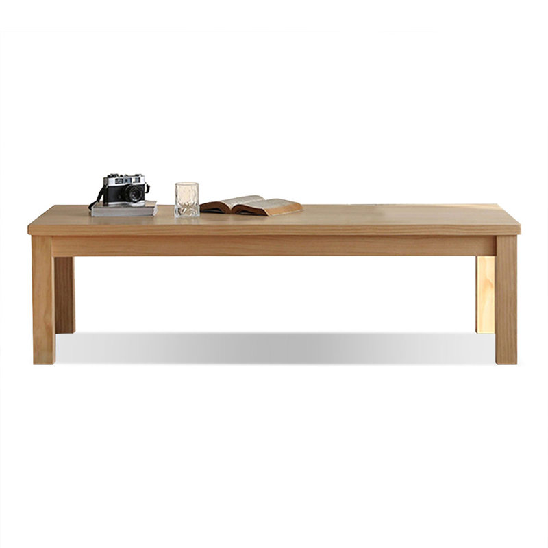 Burlywood Solid Wood Rectangular Coffee Table, Burlywood, 17.72" H x 55.12" L x 23.62" W