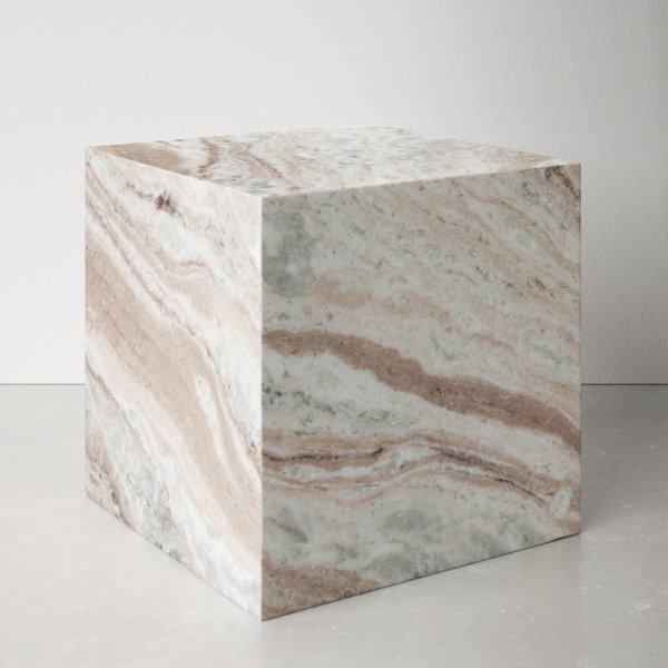 Curated visual reference: Picture Idea: Allmodern Flor Marble Top Block End Table