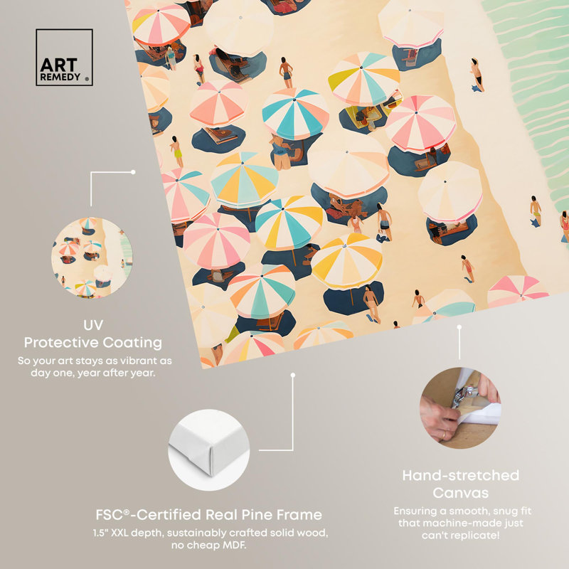 Beach Coastline Fun Canvas Wall Art, 30" x 20"