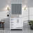 Distressed Grey Bath Vanity 36 In. W X 22 In. D, Right Offset And Cultured Marble Top-117978757