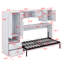 Murphy Bed With Open Shelves And Storage Drawers,Built-In Wardrobe And Table
