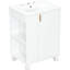Meuble-lavabo de 24 po avec lavabo facile à nettoyer, porte à fermeture en douceur, rangement latéral ouvert, pieds en céramique compatibles avec robinet de 8 po, armoire