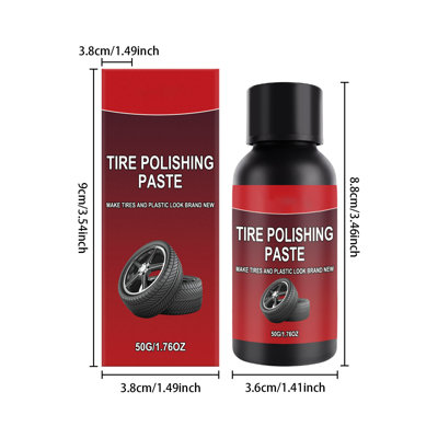 Tire Polishing Paste Tire Polishing Paste  Tire Shine  Protectant Non-Damaging Tire Cleaner For All Rubber Tires -  Waterless Tire Coating For Cars Trucks SUVs With Sponge