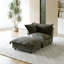 Chaise d'appoint moelleuse en chenille rembourrée avec coussins de nuage surdimensionnés et repose-pieds mobile-251409120