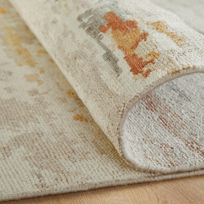 Eason Rust Gray Hand-Knotted Wool Area Rug, Runner 2'6" x 10'