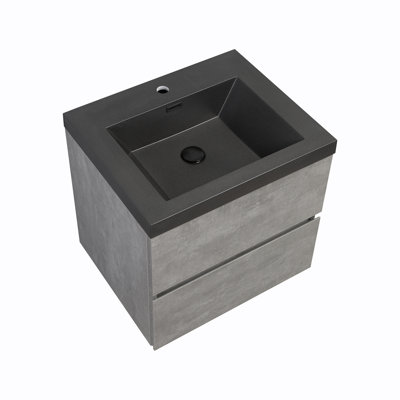 Meuble-lavabo mural 24 po avec évier flottant moderne