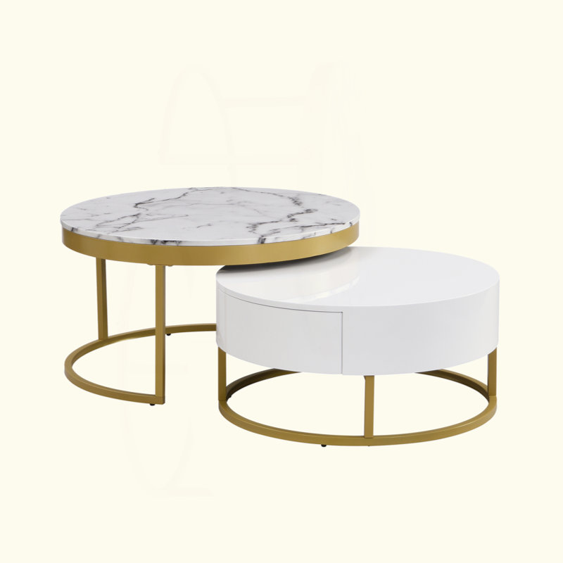 Table basse gigogne moderne avec tiroirs Modern