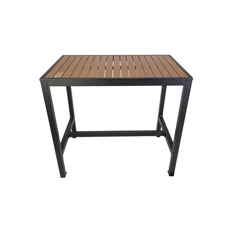 Longport 41.75'' H Plastic / Acrylic High Top Table, Brown/Black, 41.75" H x 71" W x 35" D