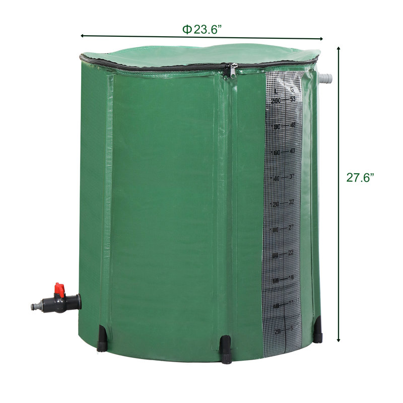 50 gallons Ensemble de déflecteur de pluie pliable résistant aux intempéries