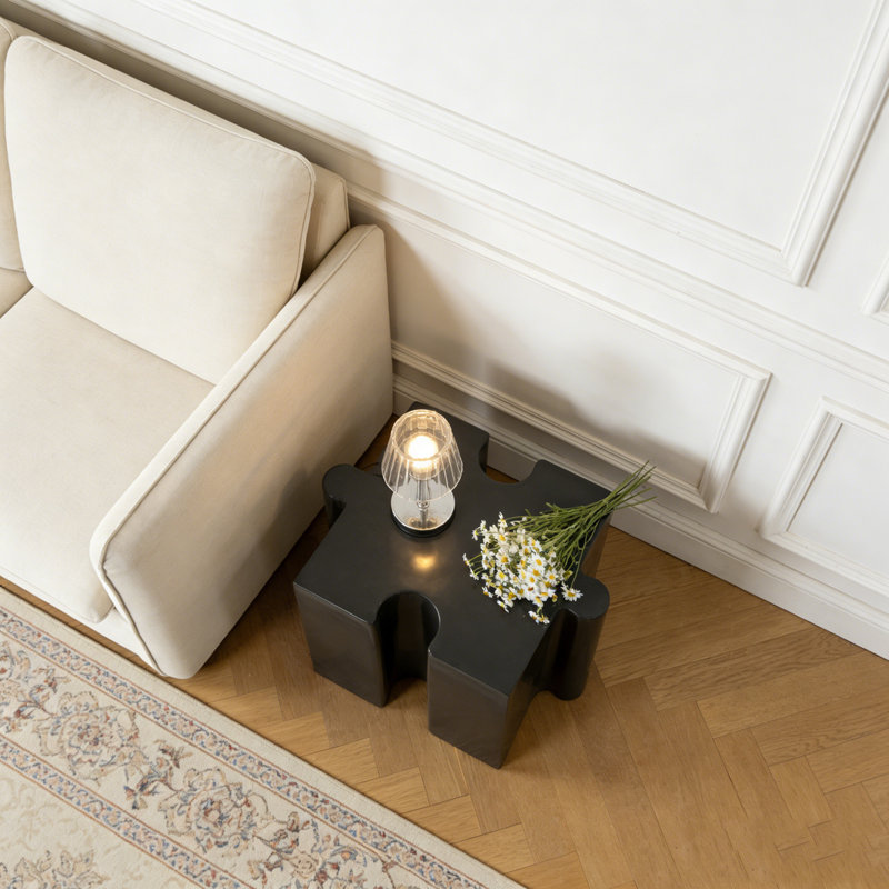 Table d'appoint Art, Noir-1