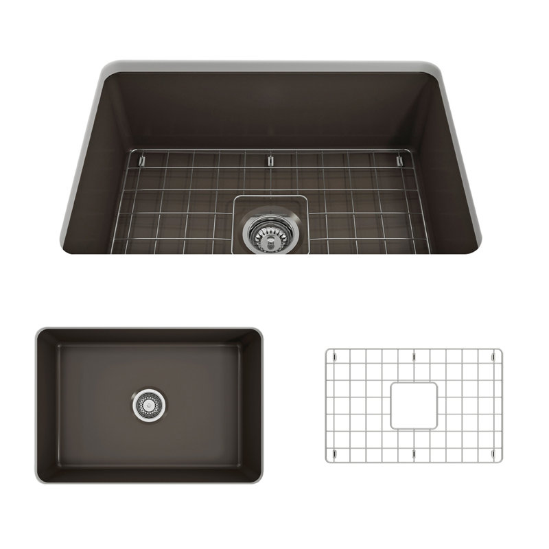 26.75'' L Kitchen Sink, Matte Brown