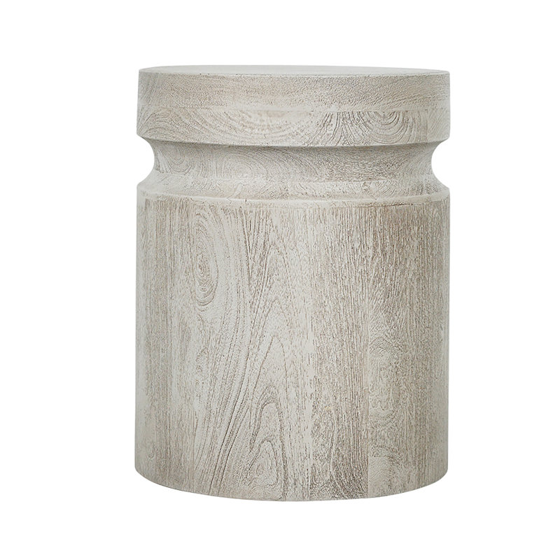 Table d'appoint cylindrique en bois - P 14 x 18 po - Grain de bois
