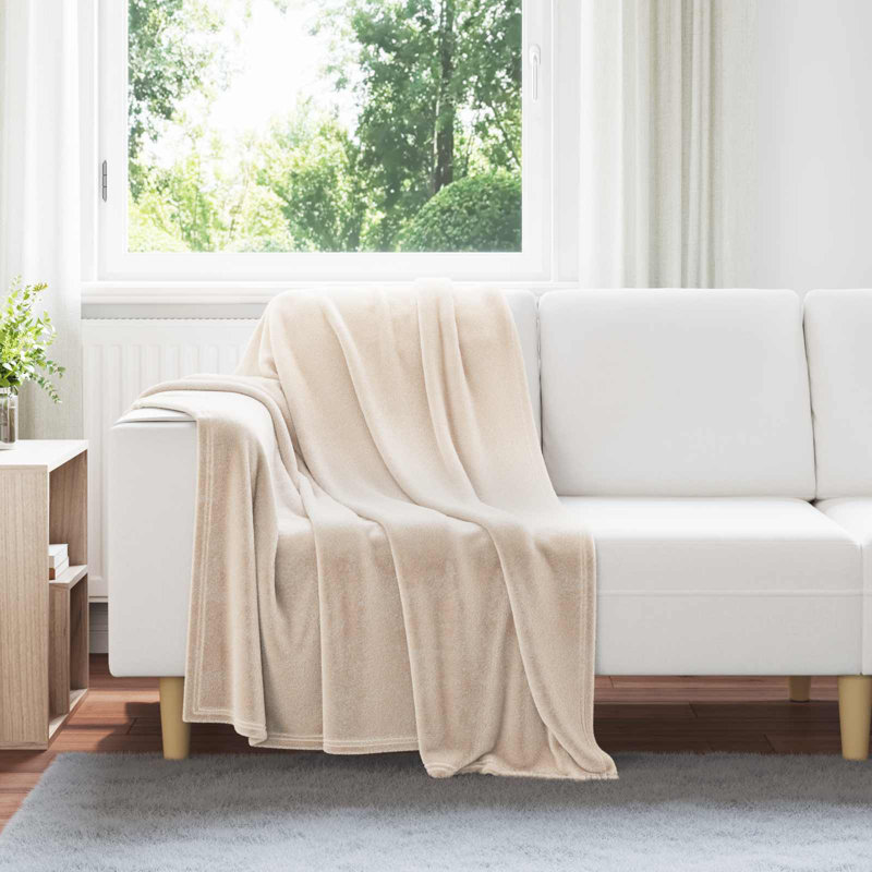 5-30 Throw Blanket, Beige, 150cm x 130cm