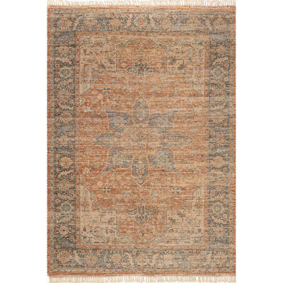 Tapis persan médaillon à pampilles