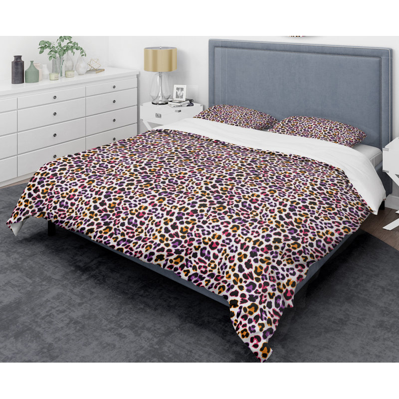 Ensemble de housse de couette en fourrure safari vi de leopard, Housse simple + 1 taie décorative