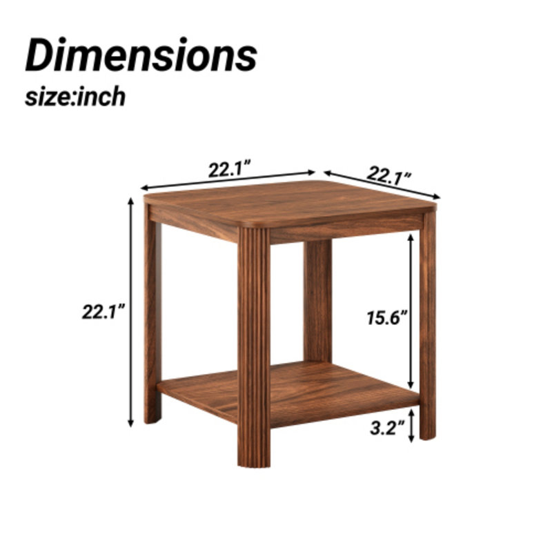 Ensemble de 2 tables de bout d'angle, Noyer, 2