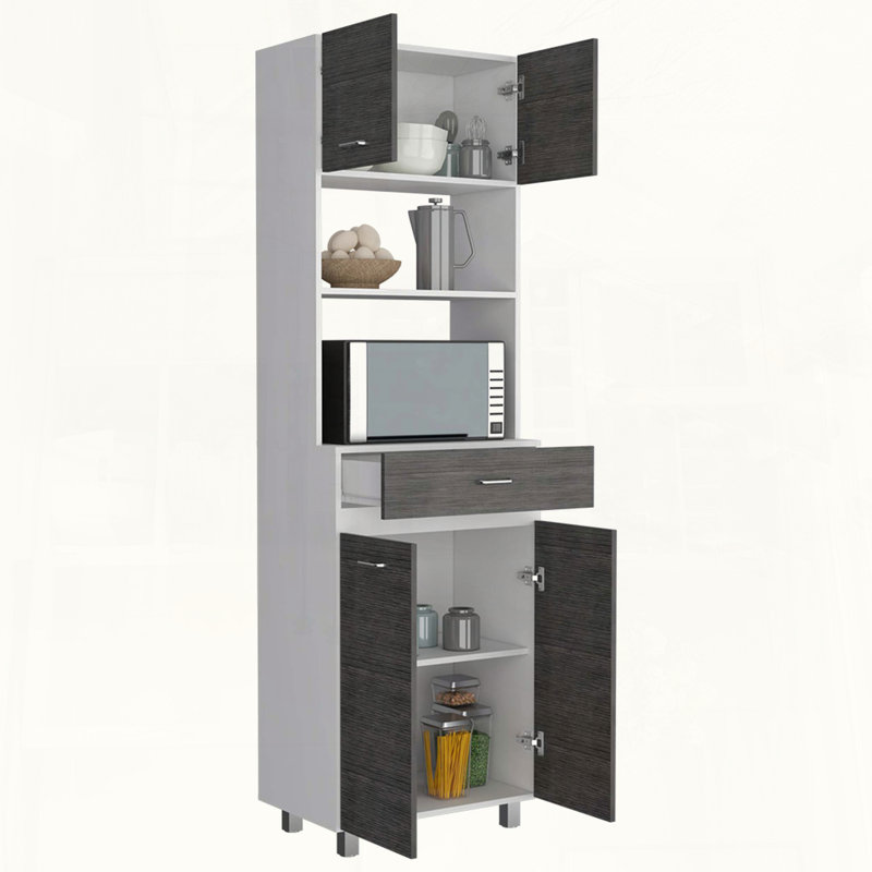 Armoire à micro-ondes avec tiroir et portes doubles Caribe
