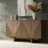 Adamo Modern 58"Wide 4 Door Fluted Sideboard with Adjustable Shelves