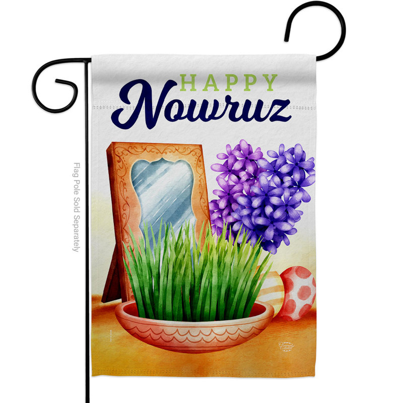 Drapeau de jardin Nowruz, H 18,5 po x l 13 po