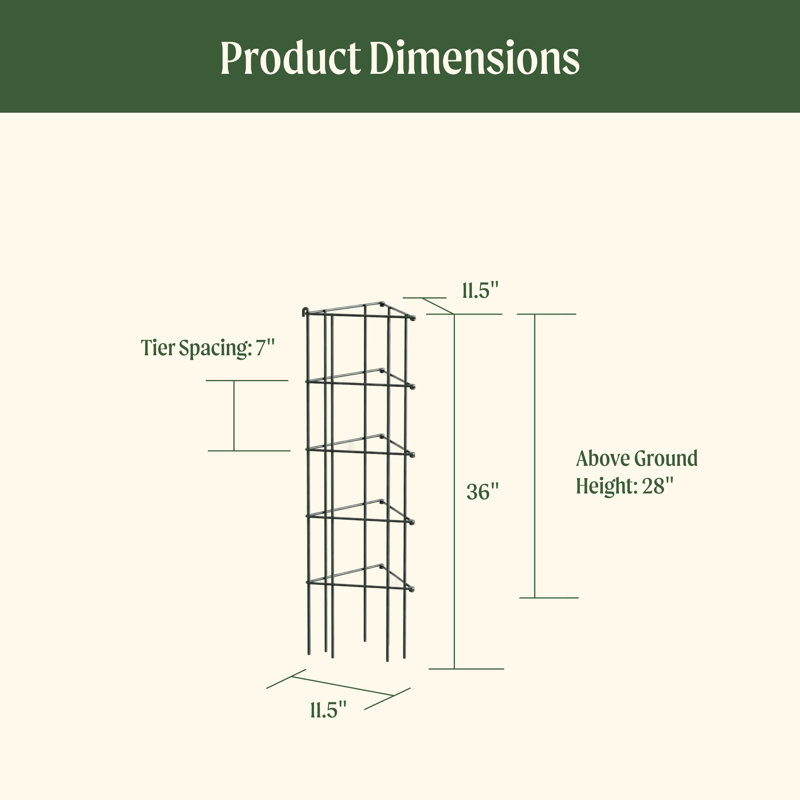 11.5" 3-Panel Triangle Garden Tomato Cage