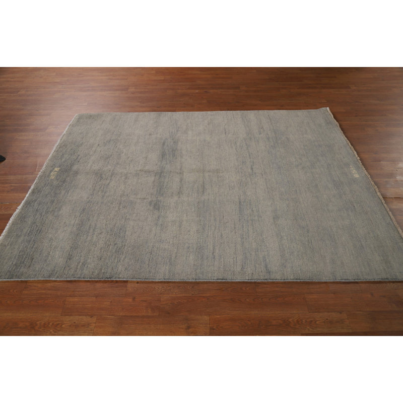 Handmade Grey Wool Modern Gabbeh Oriental Rug 5x7