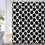Rideau de douche noir abstrait géométrique blanc avec 12 crochets-497449956