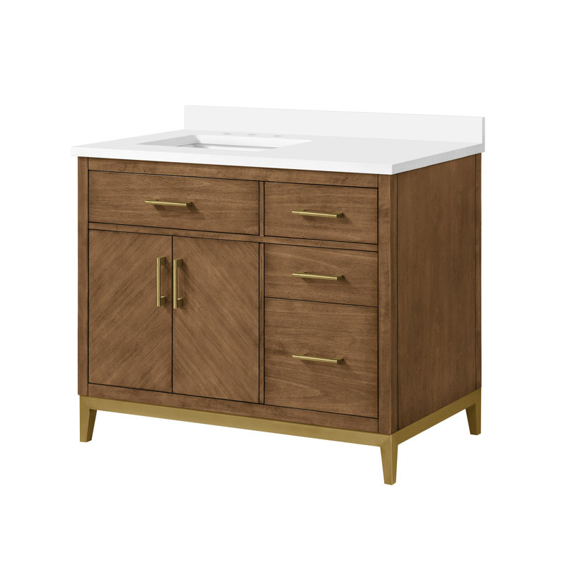 Fossen 42.01'' Single Bathroom Vanity with Engineered Marble Top